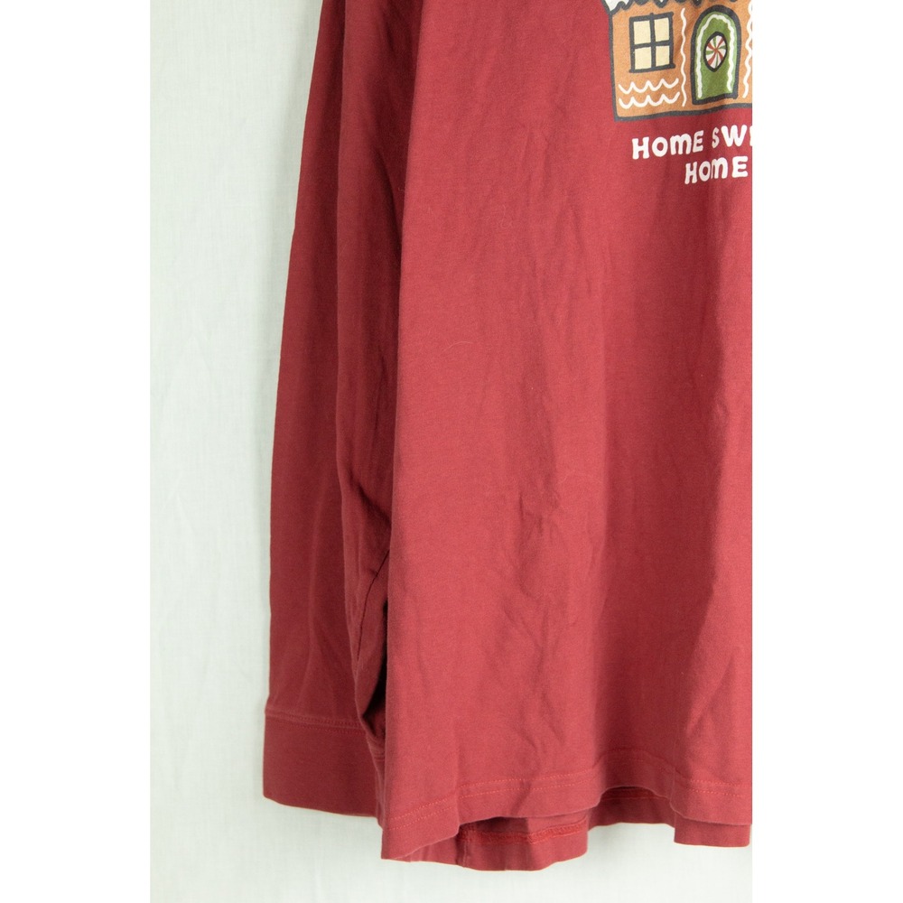 Life is Good Womens Red Gingerbread Home Sweet Home Long Sleeve Crusher Tee XXL - Picture 6 of 14